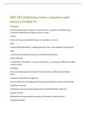 MKT 201 Definitions Exam 1 questions and  answers Graded A&plus; 