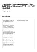 CEA advanced Nursing Practice EXAM &lpar;2026&rpar; QUESTIONS AND &lpar;elaborated&rpar; WITH COMPLETE SOLUTIONS
