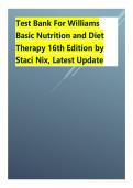 Test Bank For Williams Basic Nutrition and Diet Therapy 16th Edition by Staci Nix&comma; Latest Update&period;pdf