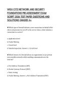WGU C172 NETWORK AND SECURITY FOUNDATIONS PRE-ASSESSMENT EXAM SCRIPT 2026 TEST PAPER QUESTIONS AND SOLUTIONS GRADED A&plus;