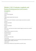 Module 1&period;2 & 1&period;3 Latitude&comma; Longitude&comma; and  Remote Sensing questions and answers  Graded A&plus; 