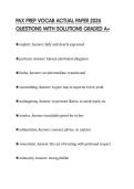 PAX PREP VOCAB ACTUAL PAPER 2026 QUESTIONS WITH SOLUTIONS GRADED A&plus;