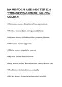 PAX PREP VOCAB ASSESSMENT TEST 2026 TESTED QUESTIONS WITH FULL SOLUTION GRADED A&plus;