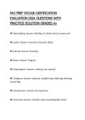 PAX PREP VOCAB CERTIFICATION EVALUATION 2026 QUESTIONS WITH PRACTICE SOLUTION GRADED A&plus;