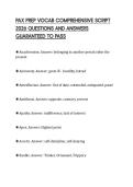 PAX PREP VOCAB COMPREHENSIVE SCRIPT 2026 QUESTIONS AND ANSWERS GUARANTEED TO PASS