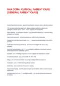 NHA CCMA&colon; CLINICAL PATIENT CARE &lpar;GENERAL PATIENT CARE&rpar;