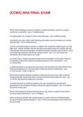 &lpar;CCMA&rpar; NHA FINAL EXAM