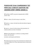 PEARSON RBT EXAM COMPREHENSIVE TEST PAPER 2026 COMPLETE QUESTIONS AND ANSWERS EXPERT VERIFIED GRADED A&plus;