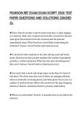 PEARSON RBT EXAM EXAM SCRIPT 2026 TEST PAPER QUESTIONS AND SOLUTIONS GRADED A&plus;