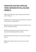 PEARSON RBT EXAM FINAL PAPER 2026 TESTED QUESTIONS WITH FULL SOLUTION GRADED A&plus;