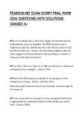 PEARSON RBT EXAM SCRIPT FINAL PAPER 2026 QUESTIONS WITH SOLUTIONS GRADED A&plus;