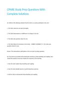 CPNRE Study Prep Questions With Complete Solutions