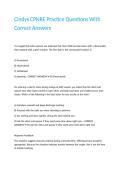 Cindys CPNRE Practice Questions With Correct Answers