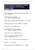 Certified Medical Assistant Practice Exam Questions and Answers Updated 2026