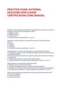 PRACTICE EXAM&comma; NATIONAL PESTICIDE APPLICATOR CERTIFICATION CORE MANUAL