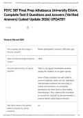PSYC 387 Final Prep Athabasca University EXAM&comma; Complete Test &vert;&vert; Questions and Answers &lpar;Verified Answers&rpar; &lpar;Latest Update 2026&rpar; UPDATE&excl;&excl;