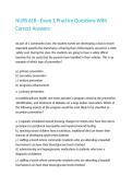 NURS 618 - Exam 1 Practice Questions With Correct Answers 