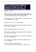 NHA's Certified Clinical Medical Assistant &lpar;CCMA&rpar; Pre-Test - 50 questions and correct answers