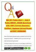 MN 551 Pathophysiology Exam 2026 &lpar;300 Questions&rpar;&comma; MN551 &ndash; Cardiovascular&comma; Respiratory&comma; Renal & Cellular Pathophysiology