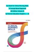 Test Bank for Clinical Nursing Skills&colon; A Concept-Based Approach 4th Edition by Pearson Education &vert; Latest Update 2026 Exam Prep Graded A&plus;