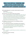 WGU C168 CRITICAL THINKING AND LOGIC ACTUAL EXAM PAPER 2026 QUESTIONS WITH ANSWERS GRADED A&plus;