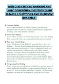 WGU C168 CRITICAL THINKING AND LOGIC COMPREHENSIVE STUDY GUIDE 2026 FULL QUESTIONS AND SOLUTIONS GRADED A&plus;