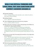 WGU C168 CRITICAL THINKING AND LOGIC FINAL TEST 2026 QUESTIONS WITH CORRECT ANSWERS GRADED A&plus;