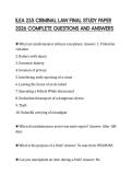 ILEA 235 CRIMINAL LAW FINAL STUDY PAPER 2026 COMPLETE QUESTIONS AND ANSWERS