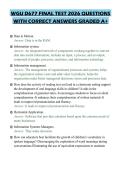 WGU D677 FINAL TEST 2026 QUESTIONS WITH CORRECT ANSWERS GRADED A&plus;