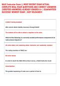 NAUI Instructor Exam &vert;&vert; MOST RECENT EXAM ACTUAL  COMPLETE REAL EXAM QUESTIONS AND CORRECT ANSWERS  &lpar;VERIFIED ANSWERS&rpar; ALREADY GRADED A&plus; &vert; GUARANTEED  SUCCESS&excl;&excl; NEWEST EXAM &vert; JUST RELEASED&excl;&excl;