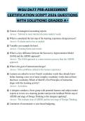 WGU D677 PRE-ASSESSMENT CERTIFICATION SCRIPT 2026 QUESTIONS WITH SOLUTIONS GRADED A&plus;