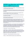 ASWB Real Questions and Verified Answers 100&percnt; Correct &lpar;A&plus;&rpar;