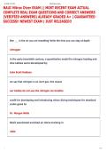 NAUI Nitrox Diver EXAM &vert;&vert; MOST RECENT EXAM ACTUAL  COMPLETE REAL EXAM QUESTIONS AND CORRECT ANSWERS  &lpar;VERIFIED ANSWERS&rpar; ALREADY GRADED A&plus; &vert; GUARANTEED  SUCCESS&excl;&excl; NEWEST EXAM &vert; JUST RELEASED&excl;&excl; 