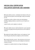 NSG554 2026 CERTIFICATION  EVALUATION QUESTIONS AND ANSWERS 