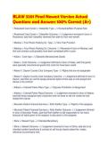 BLAW 3201 Final Newest Version Actual Questions and Answers 100&percnt; Correct &lpar;A&plus;&rpar;