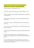 MAINE CRMA CERTIFICATION EXAM QUESTIONS AND ANSWERS WITH COMPLETE SOLUTION UPDATED