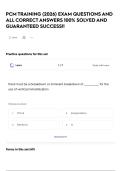 PCM TRAINING &lpar;2026&rpar; EXAM QUESTIONS AND ALL CORRECT ANSWERS 100&percnt; SOLVED AND GUARANTEED SUCCESS&excl;&excl;