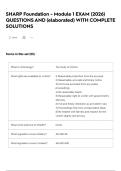 SHARP Foundation - Module 1 EXAM &lpar;2026&rpar; QUESTIONS AND &lpar;elaborated&rpar; WITH COMPLETE SOLUTIONS