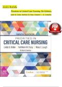 Test bank for Priorities in Critical Care Nursing&comma; 9th Edition by Linda D&period; Urden&comma; Kathleen M&period; Stacy&comma; and Mary E&period; Lough ISBN&colon; 9780323809818 All Chapters Latest Edition Grade A&plus;