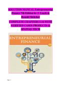 Full Solutions Manual for Entrepreneurial Finance &lpar;7th Edition&rpar; &ndash; Chapters 1&ndash;16 with Verified Case Work & Applications