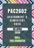 PAC2602 Assignment 2 Semester 1 2026 Memo &vert; Due Date 20 April 2026