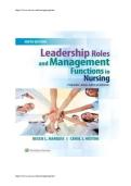 Leadership Roles and Management Functions in Nursing 9th Edition Marquis Huston Test Bank Questions and Answers Exam Preparation Guide