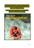 Full Solutions Manual for Project Management&colon; The Managerial Process &lpar;8th Ed&period;&rpar; &ndash; Chapters 1&ndash;16 with Verified Content