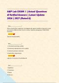 A&P Lab EXAM 1 &vert; Actual Questions & Verified Answers &vert; Latest Update 2026 &vert; 2027 &lpar;Rated A&rpar;     