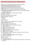 AQA gcse biology 8461 1h paper 1&period; question paper with merged marking scheme&period; june 2026 approve
