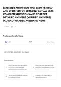 Landscape Architecture Final Exam REVISED AND UPDATED FOR 2026&sol;2027 ACTUAL EXAM COMPLETE QUESTIONS AND CORRECT DETAILED ANSWERS &lpar;VERIFIED ANSWERS&rpar; &vert;ALREADY GRADED A&plus;&vert;&vert;BRAND NEW&excl;&excl;