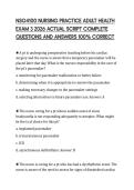 NSG4100 NURSING PRACTICE ADULT HEALTH EXAM 3 2026 ACTUAL SCRIPT COMPLETE QUESTIONS AND ANSWERS 100&percnt; CORRECT