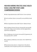 NSG4100 NURSING PRACTICE ADULT HEALTH  EXAM 3 2026 PREP STUDY GUIDE  COMPREHENSIVE REVIEW 