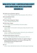 WGU D776 TASK 1 CERTIFICATION SCRIPT 2026 QUESTIONS WITH SOLUTIONS GRADED A&plus;
