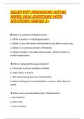 RELATIVITY PROCESSING ACTUAL PAPER 2026 QUESTIONS WITH SOLUTIONS GRADED A&plus;